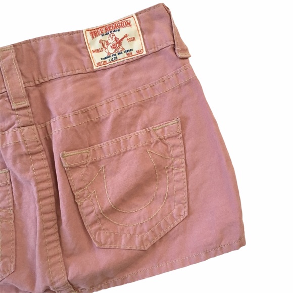 new True Religion ʊ Lizzie Lightweight Denim Mini Skirt ʊ Faded Red ʊ Size 4 27 - Picture 11 of 16